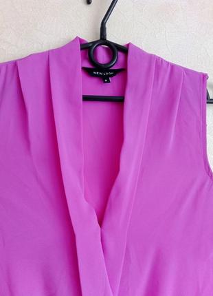 Блузка на запах шикарного фиолетового цвета, блуза-майка, нарядная блузочка4 фото