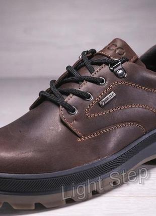 Спортивні шкіряні черевики ecco track waterproof brown4 фото