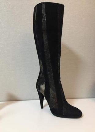 Сапоги кожа замша мех loriblu