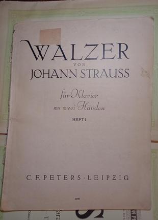 Walzer j strauss штраус ноти peters leipzig ноти klavier 10759 петерс для фортепіано