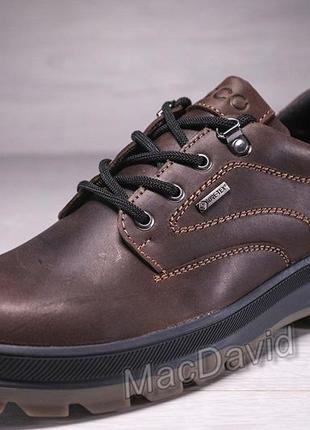 Спортивні шкіряні черевики ecco track waterproof brown3 фото