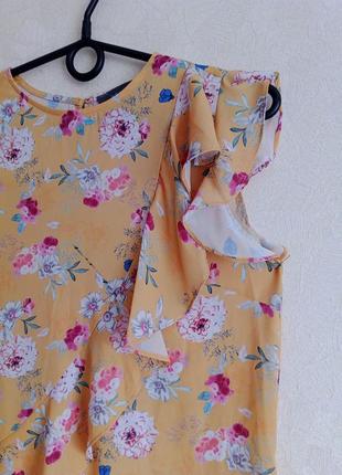 Нарядная блузка в цветочный принт, блуза с рюшами, женсивенная блуза2 фото
