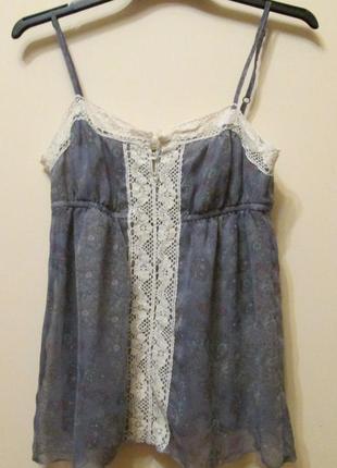 Акция 1+1=3 распродажа легкая блуза маечка miso кружево размер 12-14