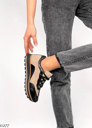 Кроссовки женские натур кожа+замш