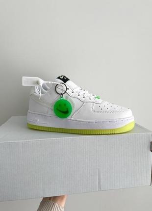 Кроссовки женские nike air force 1 low smile белые (найк аир форс с улыбкой, кроссівки білі)