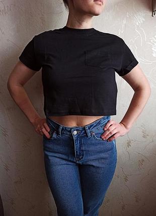 Укороченная базовая футболка на лето befree