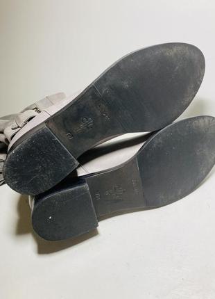 Демісезонні шкіряні чоботи жіночі ботфорти сірі 37 розмір4 фото