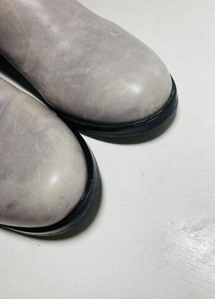 Демісезонні шкіряні чоботи жіночі ботфорти сірі 37 розмір7 фото