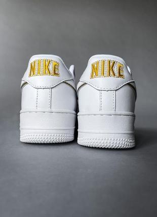 Nike air force 1 white/gold 2.0 женские кроссовки найк аир форс2 фото