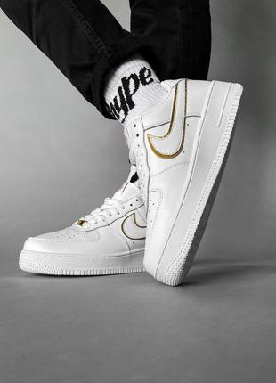 Nike air force 1 white/gold 2.0 женские кроссовки найк аир форс8 фото