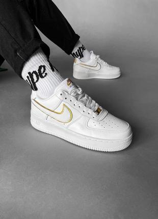 Nike air force 1 white/gold 2.0 женские кроссовки найк аир форс6 фото