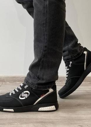 Кросівки чоловічі чорні повсякденні (ск-3-2)8 фото