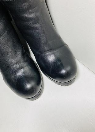 Люксові шкіряні чобітки демісезонні чоботи жіночі ботфорти 36 розмір3 фото