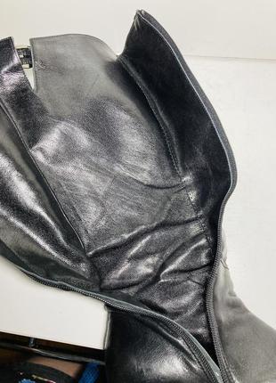 Люксові шкіряні чобітки демісезонні чоботи жіночі ботфорти 36 розмір10 фото