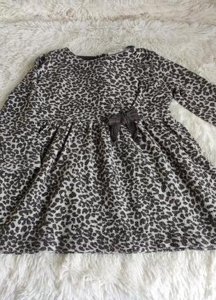 Тёплое платье, леопардовое платье, туника