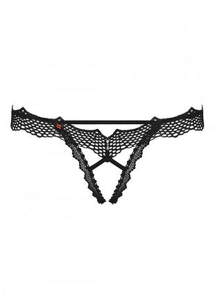 Bravelle crotchless thong obsessive открытые черные стринги 3