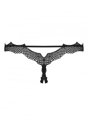 Bravelle crotchless thong obsessive открытые черные стринги 4