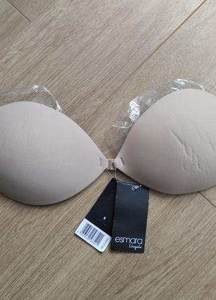 Бесшовный бюстгальтер невидимка esmara stick-on bra на силиконе
