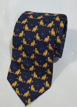 Renato balestra 100% шовк оригінальний дизайнерський краватка в котиках made in italy1 фото