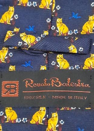 Renato balestra 100% шовк оригінальний дизайнерський краватка в котиках made in italy4 фото