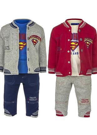 Скидка теплый костюм тройка для мальчика, бомбер кофта, реглан, штаны disney