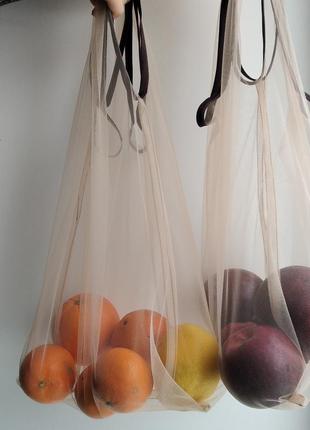 Еко сумка сітка-майка для продуків, для фруктів та овочів1 фото