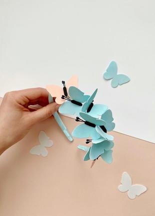 Обруч ободок с бабочками з метеликами2 фото