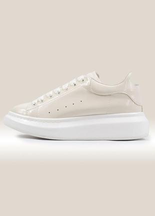 Alexander mcqueen white crema 🆕 жіночі кросівки олександр маквин