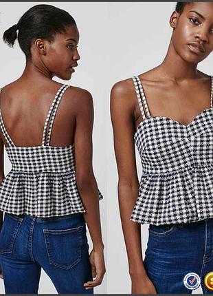 Стильный кроп топ в клетку