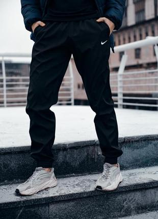 Классные, спортивные штаны брюки мужские чёрные найк1 фото