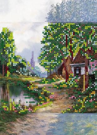 Схема на тканині для вишивання бісером абрис арт ас-092 будиночок у селі