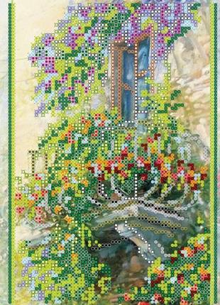 Схема на тканині для вишивання бісером абрис арт ас-087 балкончик