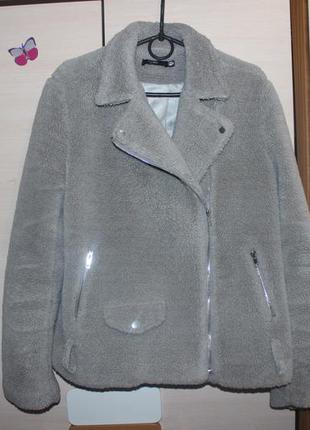 Сіра куртка з штучної овечою вовною missguided , полошубок asos , шубка2 фото