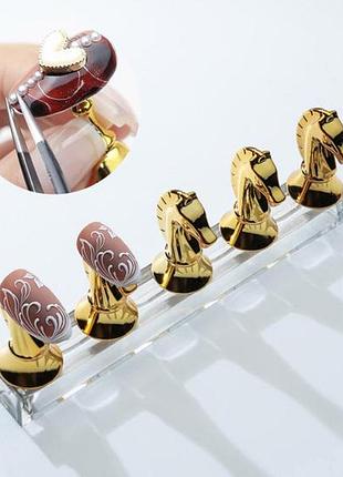 Підставка (5шт) - тримач для типс у формі коня магнітна / підставка тримач для типс 5 магнітів