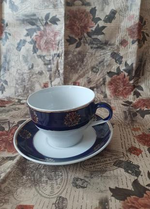 Чашки чайная ( кофейная) пара кобальт3 фото
