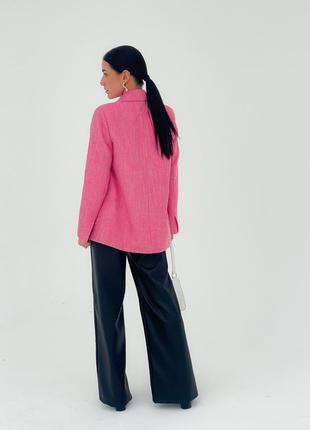 Яркий двубортный пиджак жакет из твида7 фото