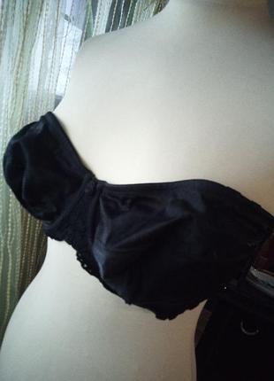 Бюстгальтер без бретелей 75 d чорний вінтаж