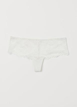 Xs h&m новые фирменные кружевные трусики танга стринги thong