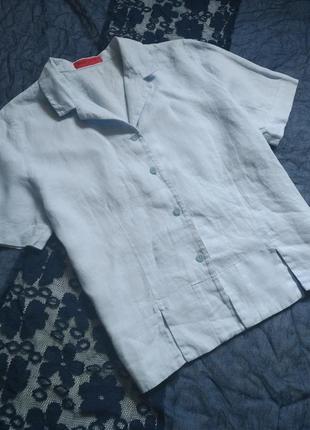 Блузка рубашка льняная пиджак жакет блуза большого размера батал сорочка піджак