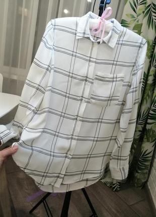 Смотри все товари! блуза, белая, клетка, вискоза hm