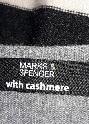 Брендовый тёплый тонкий свитер в полосу р.16 от marks &spencer  в составе  кашемир  , ангора , вискоза4 фото