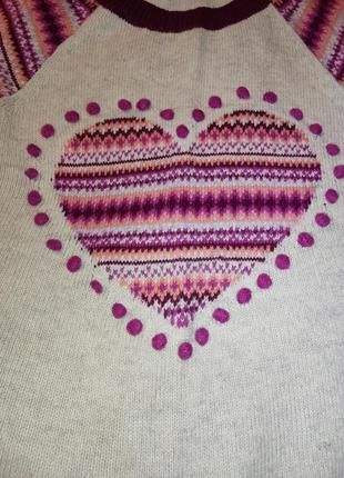🔥 красивый нарядный свитер с орнаментом и сердечком🔥5 фото