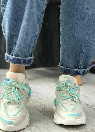Масивні кросівки з подвійними шнурками 🔥2 фото