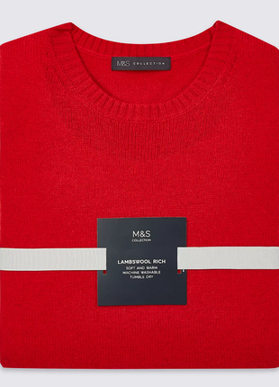 Текстурный свитер/джемпер/полувер из мериносовой шерсти pure merino wool m&s сollection.5 фото