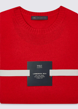 В наявності текстурний светр/джемпер/пуловер з мериносової вовни pure merino wool m&s сollection.5 фото