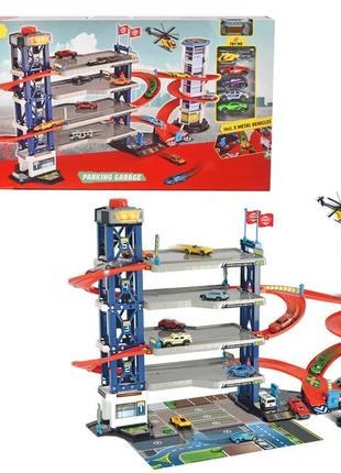 Набор dickie toys паркинг четырехэтажный с автомобилями и вертолетом (3749008)
