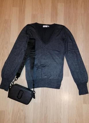 Джемпер свитер серый классика деловой