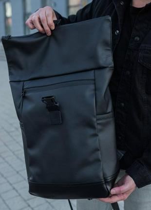 Мужской рюкзак  чёрный роллтоп travel bag7 фото