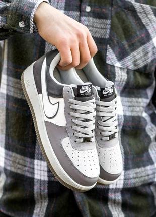 Кросівки nike air force suede white\grey2 фото