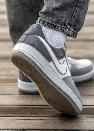 Кросівки nike air force suede white\grey8 фото
